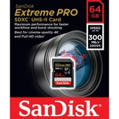 Sandisk Extreme Pro 64GB 300MB/s Class 10 UHS-II SDHC Hafıza Kartı SDSDXPK-064G-GN4IN - 2