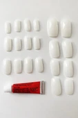 20 Adet Naturel Badem Takma Tırnak ve Yapıştırıcı - 1