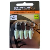 Savage Gear LRF Micro Sandeel Jighead Glow Zoka (4'lü Paket) thumbnail 5