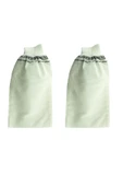 2 Adet Beyaz Banyo Hamam Kesesi Lastikli 25x17 Cm - 1