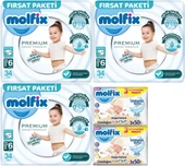 Molfix Premium Bebek Bezi Beden:6 (15+KG) Extra Large 102 Adet Fırsat Pk + 6 Adet Islak Mendil - 1