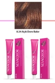 2 li Set Premium 8.34 Açık Dore Bakır - Kalıcı Krem Saç Boyası 2 X 50 g Tüp - 1