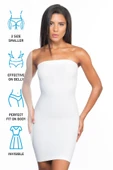 Beyaz Emay 5065 Straplez Elbise Korse - 7