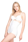 Beyaz Emay 2886 Yüksek Bel Tül Slip Lazer Korse - 1