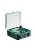 Mini Nostalji Plak Görünüm Dekor Waves Bluetooth Işıklı Müzik Çalar Alarm Saat TF Kart Aux Özellikli - 8
