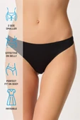 Siyah Emay 2802 Yapıştırma Lazer Kesim String Külot thumbnail 7