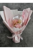 Düş Balonu pembe Gül TÜY DEKORLU Hediyelik Kutulu Özel Gün Buketi Sevgililer Günü thumbnail 1
