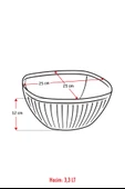 Akrilik Barok Lacivert Büyük Kare Meyve & Salata Kasesi & Karıştırma Kabı / 3,3 Lt  (CAM DEĞİLDİR) - 5