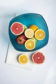 Akrilik Barok Aquamarin Büyük Kare Meyve & Salata Kasesi & Karıştırma Kabı / 3,3 Lt  (CAM DEĞİLDİR) - 3