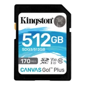 Kingston SDG3-512GB 512GB SDXC Canvas Go Plus 170R C10 UHS-I U3 V30 Hafıza Kartı thumbnail 1