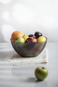 Akrilik Barok Füme Büyük Kare Meyve & Salata Kasesi & Karıştırma Kabı / 3,3 Lt  (CAM DEĞİLDİR) - 2