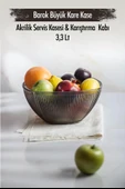Akrilik Barok Füme Büyük Kare Meyve & Salata Kasesi & Karıştırma Kabı / 3,3 Lt  (CAM DEĞİLDİR) - 1