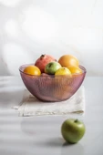 Akrilik Barok Mürdüm Büyük Kare Meyve & Salata Kasesi & Karıştırma Kabı / 3,3 Lt  (CAM DEĞİLDİR) - 2
