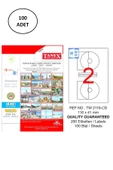 Tanex A4 Lazer Etiket TW-2116 116x41 mm 100'lü Paket - 1