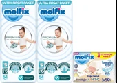 Molfix Premium Bebek Bezi Beden:6 (15+KG) Extra Large 108 Adet Ultra Fırsat Pk + 3 Adet Islak Mendil - 1