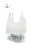 Şeffaf Atlet Poşet Orta Boy 28x50 cm 20 Paket Takriben 4.000 Adet - 1