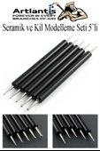 Seramik Kil Çömlek Şekillendirici 5 li 1 Paket Seramik Modelaj Oyma Seti Heykel Hobi Tasarım Deri Oyma Çizim Kalemi - 1