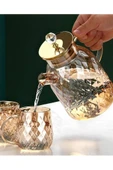 Kabartmalı Bambu Kapaklı Borosilikat Cam Demlik 1500ml Royaleks-CM-2005 - 2