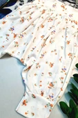 Bebek Çocuk Yazlık  Hediyelik Retro %100 Pamuk ŞalvarTuruncu Beyaz Çiçekli Royaleks - 3