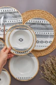 Saba 24 Parça 6 Kişilik Porselen Yemek Takımı - 3