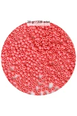 Pembe Renk 4 mm Yaklaşık 220 adet/20 gram Cam Boncuk Oya Yazma Bileklik ve Kolye - 1