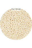 Beyaz Renk 4 mm Yaklaşık 220 adet/20 gram Cam Boncuk Oya Yazma Bileklik ve Kolye - 1