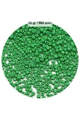 Opak Yeşil Renk 4 mm Yaklaşık 660 adet / 60 gram Cam Boncuk Oya Yazma Bileklik ve Kolye thumbnail 1