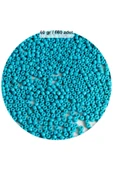 Turquaz Mavi Renk 4 mm Yaklaşık 660 adet / 60 gram Cam Boncuk Oya Yazma Bileklik ve Kolye - 1