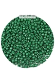 Koyu Yeşil Renk 4 mm Yaklaşık 1100 adet / 100 gram Cam Boncuk Oya Yazma Bileklik ve Kolye - 1