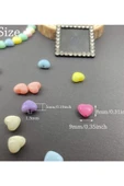 20 gr (100 adet) Şeker Rengi Akrilik Kalp Boncuklar Renkli Karışık Plastik Pastel Boncuklar Ara Boncuk Kalp Şekilli Kolye Bilezik için - 3