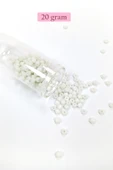 Dökme Cam Kum Boncuk Büyük Boy (6/0) 4 mm - 20 Gram - Beyaz - BNC075 - 1