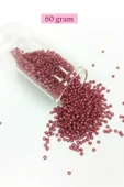 Dökme Cam Kum Boncuk (11/0) 2 mm - 60 Gram -  Koyu Pembe - BNC046 - 1