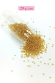 Dökme Cam Kum Boncuk (11/0) 2 mm - 20 Gram -  Şeffaf Bal Rengi - BNC033 - 1