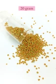 Dökme Cam Kum Boncuk (11/0) 2 mm - 20 Gram -  Sarı Turuncu - BNC031 - 1