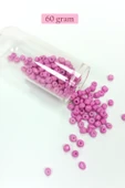 Dökme Cam Kum Boncuk Büyük Boy (6/0) 4 mm - 60 Gram - Koyu Pembe - BNC127 - 1