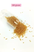 Dökme Cam Kum Boncuk (11/0) 2 mm - 60 Gram -  Şeffaf Altın - BNC062 - 1