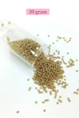 Dökme Cam Kum Boncuk (11/0) 2 mm - 20 Gram -  Altın - BNC024 - 1