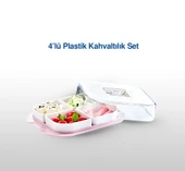 4 lü Kahvaltılık Seti - Pembe - 2