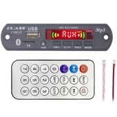 Class USB-132 Usb/sd/mıc/aux/bluetooth/kumanda Ekranlı Anfili Oto Teyp Çevirici Dijital Player Board - 1