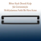 10 Adet Bihter Mobilya Mutfak Dolabı Çekmece Dolap Kapak Kulpu Kulbu Metal Siyah (224 MM-22.4 CM) thumbnail 3