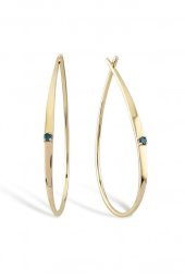 Piano Jewellery Cabaret Mavi Pırlanta Çengel Küpe 14 Ayar - 1