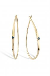Piano Jewellery Cabaret Mavi Pırlanta Çengel Küpe 14 Ayar - 4
