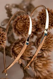 Piano Jewellery Cabaret Mavi Pırlanta Çengel Küpe 14 Ayar - 6