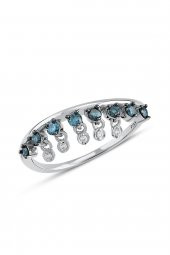 Piano Jewellery Cabaret Salsa Wave Mavi Pırlanta Yüzük 14 Ayar - 3
