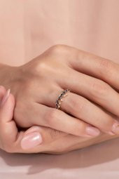Piano Jewellery Cabaret Salsa Wave Mavi Pırlanta Yüzük 14 Ayar - 7
