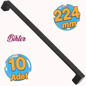10 Adet Bihter Mobilya Mutfak Dolabı Çekmece Dolap Kapak Kulpu Kulbu Metal Siyah (224 MM-22.4 CM) thumbnail 1