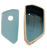 Volkswagen Golf 8 Seat Cupra Skoda Octavia Uyumlu Kumanda Anahtar Kılıfı Oto Anahtarlık Gri Gold thumbnail 5