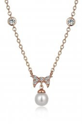 Piano Jewellery Gravity Fiyonk ve İnci Altın Kolye 14 Ayar - 6
