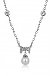 Piano Jewellery Gravity Fiyonk ve İnci Altın Kolye 14 Ayar - 8