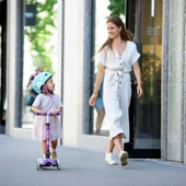 Micro Mini Deluxe Foldable 3 Tekerlekli Scooter  Led Mor  Mor 2-5 Yaş - 3